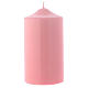 Altarkerze mit rosanem Lack überzogen, glänzend 15x8 cm s1