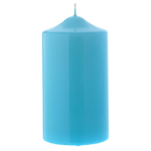 Light blue candle 15x8 cm, Ceralacca collection 1