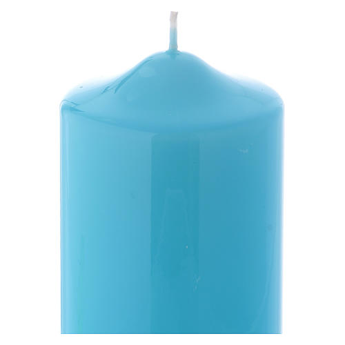 Light blue candle 15x8 cm, Ceralacca collection 2
