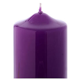 Altarkerze mit violettem Lack überzogen, glänzend 15x8 cm