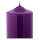 Altarkerze mit violettem Lack überzogen, glänzend 15x8 cm s2