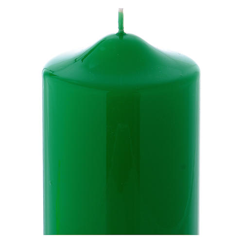 Green altar candle 15x8 cm, Ceralacca collection 2