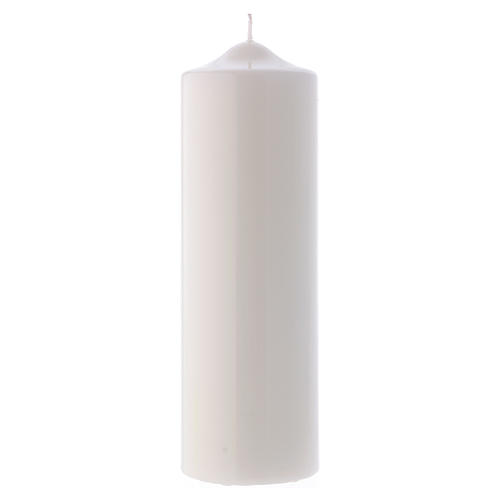 Altarkerze mit weißem Lack überzogen, glänzend 24x8 cm 1