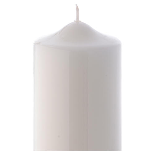 Altarkerze mit weißem Lack überzogen, glänzend 24x8 cm 2
