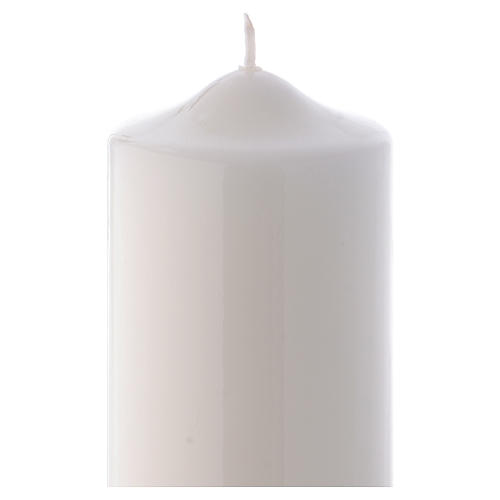 Candelotto Liturgico Lucido Ceralacca 24x8 cm bianco 2