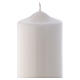 Candelotto Liturgico Lucido Ceralacca 24x8 cm bianco s2