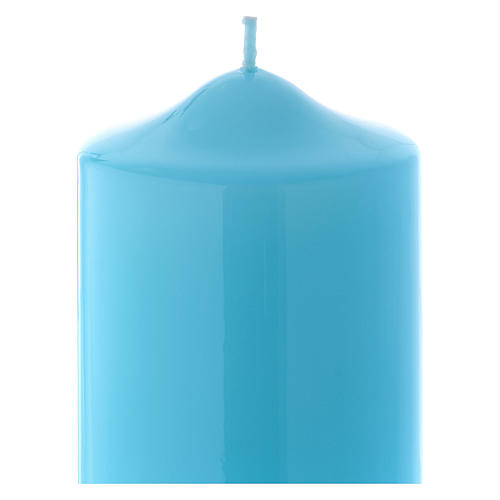 Light blue altar candle 24x8 cm, Ceralacca collection 2