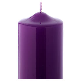 Altarkerze mit violettem Lack überzogen, glänzend 24x8 cm