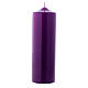 Altarkerze mit violettem Lack überzogen, glänzend 24x8 cm s1