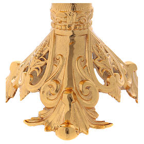 Candle-holder in golden brass 24 cm