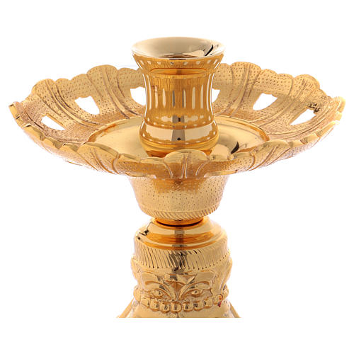 Candle-holder in golden brass 24 cm 4