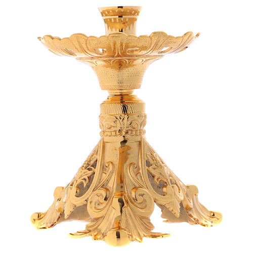 Candle-holder in golden brass 24 cm 5