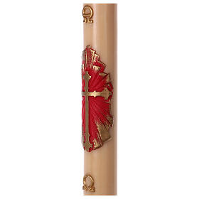 Círio pascal cera de abelha cruz antiga 8x120 cm s3