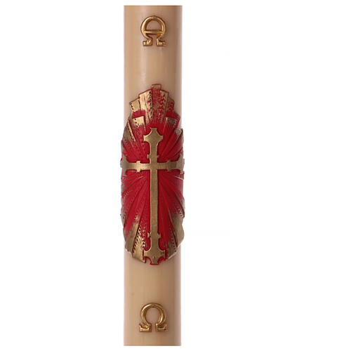 Easter candle in beeswax with antique cross, 8x120 cm 1