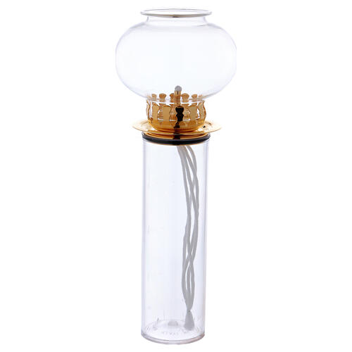 Glass and gold metal wind torch, height 30 cm 1