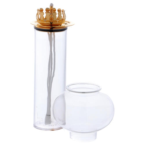 Windproof glass and golden metal 30 cm for liquid wax candles 3