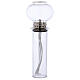 Windproof torch, 12 in, glass and silver metal, liquid wax s1