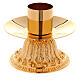 Golden brass candle holder decorated, 10 cm s1