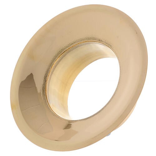 Polished brass wax guard for 8 cm diameter candles 3