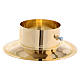 Wax collector in polished brass for Paschal candle 3 in diameter s2
