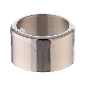 Candle ring in shiny silver brass 7 cm