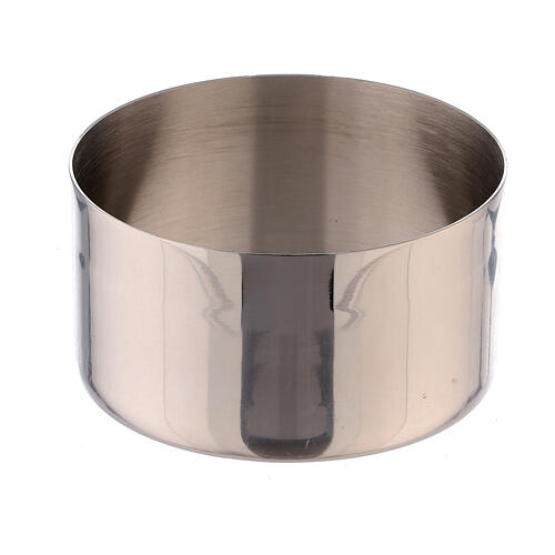 Candle ring in shiny silver brass 7 cm 2