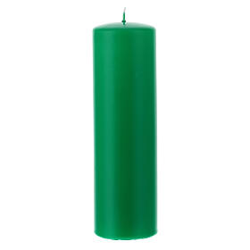 Świeczka zielona matowa na ołtarz 200x60 mm