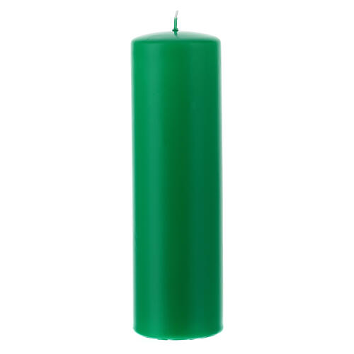 Świeczka zielona matowa na ołtarz 200x60 mm 1