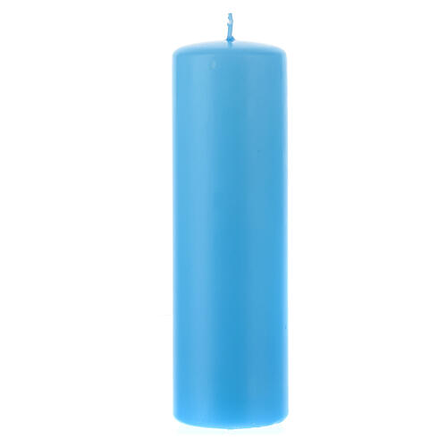 Bougie d'autel bleu clair mat 20x6 cm 1
