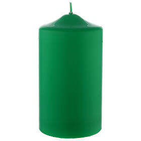 Altar candle in matte green 150x80 mm