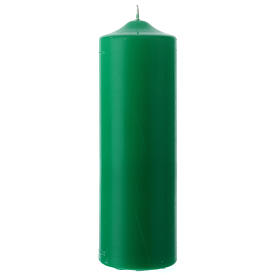 Matte green altar candle 240x80 mm