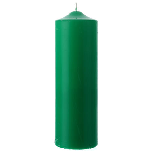 Matte green altar candle 240x80 mm 1