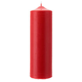 Altar candle in matte red 240x80 mm