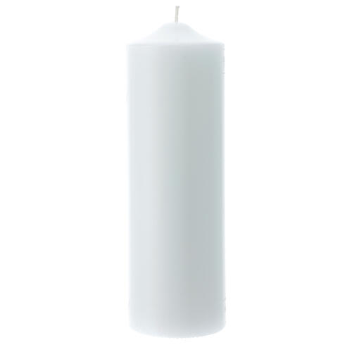 Altar candle in matte white 240x80 mm 2