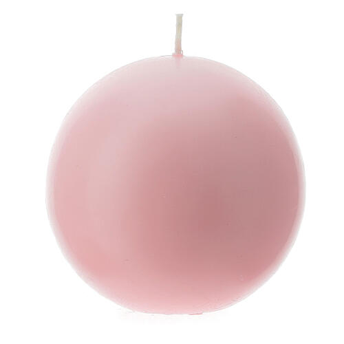 Round candle in pink wax 100 mm 1