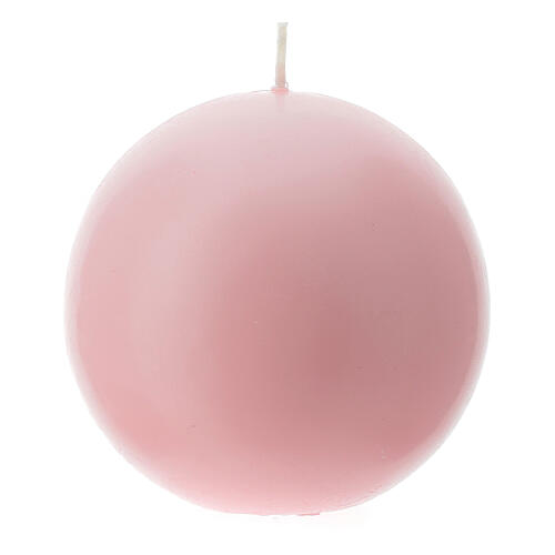 Round candle in pink wax 100 mm 2