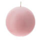 Round candle in pink wax 100 mm s1