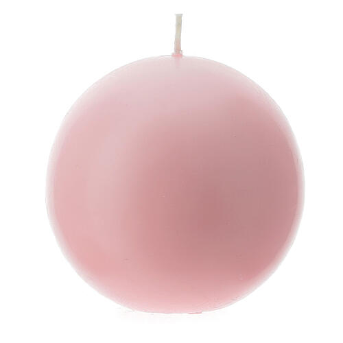 Vela esférica de altar rosa opaco 100 mm 1