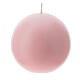 Candela sferica da altare rosa opaco 100 mm s1
