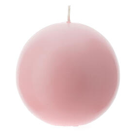 Altar candle sphere matte pink 100 mm