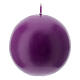 Round candle in purple wax 100 mm s1