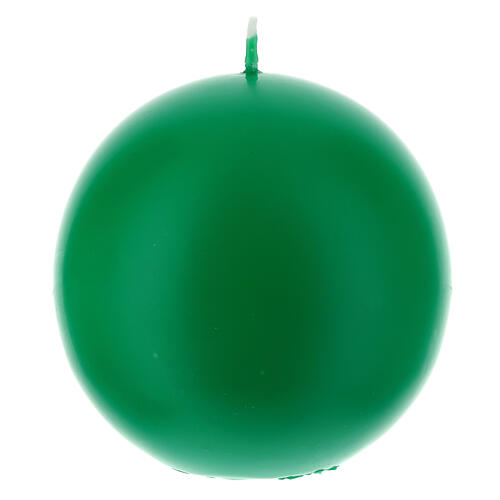 Altar candle, ball-shaped, opaque green, 10 cm 1