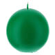 Świeca zielona matowa na ołtarz kula 100 mm s1