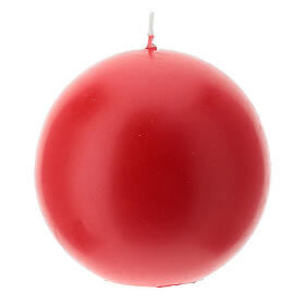Round candle in red wax 100 mm