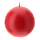 Round candle in red wax 100 mm s1