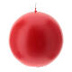 Round candle in red wax 100 mm s2
