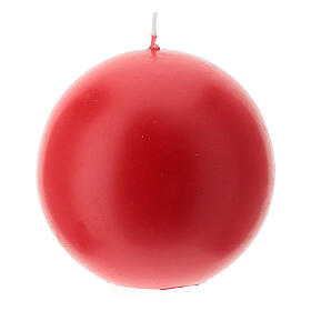 Altar candle sphere matte red 100 mm