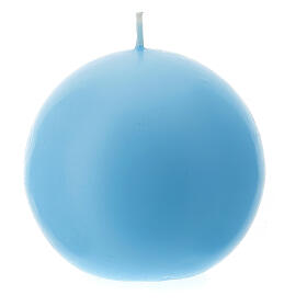 Altar candle sphere in matte light blue 100 mm