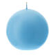 Altar candle sphere in matte light blue 100 mm s1
