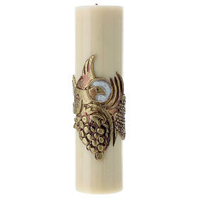 Altar candle golden dove grapes beeswax 300x80 mm